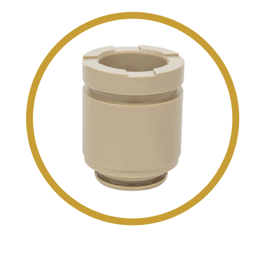 PEEK Plastic Part that was machined by the PEEK Plastic experts at Advanced Industrial